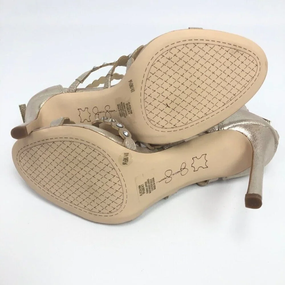 Jessica Simpson Womens Jezalynn Dress Sandals Gilded Gold 9.5M